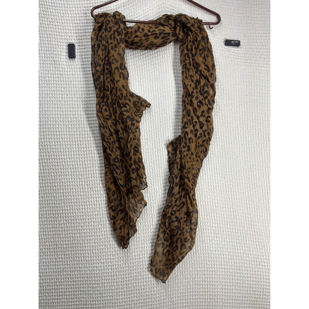 Mob Wife Womens Unbranded Leopard Animal Print Scarf OS Brown Black